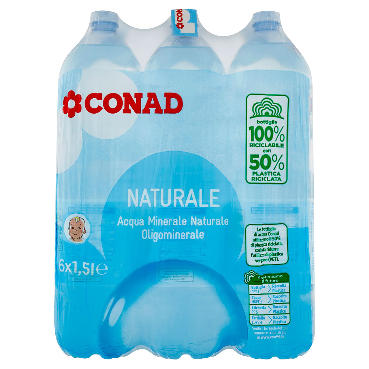 Acqua Minerale Naturale 6 x 1,5 l Conad