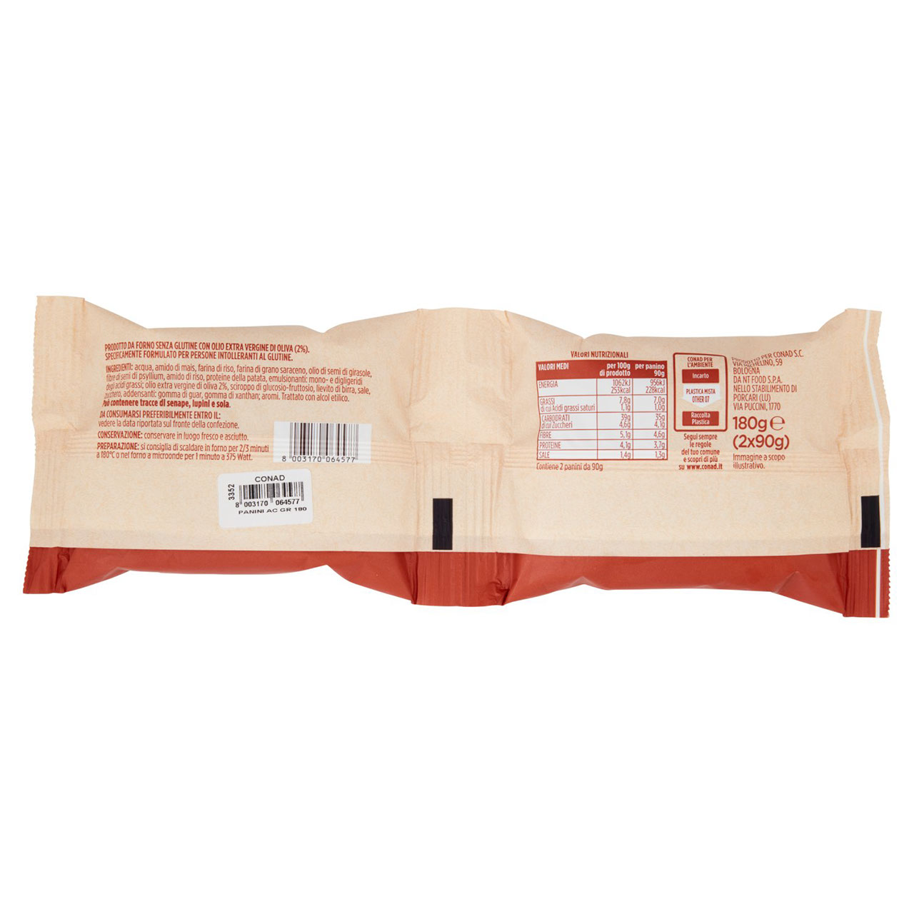 Panini Senza Glutine 2x90g Alimentum Conad online