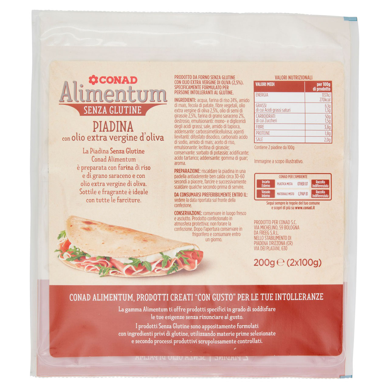 Piadina Senza Glutine Conad in vendita online