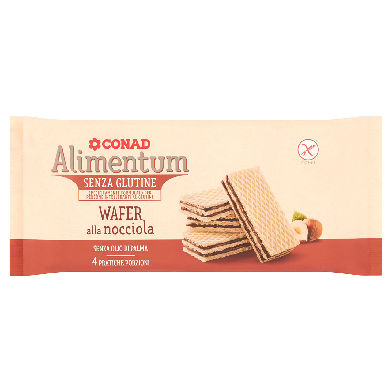 Wafer alla Nocciola Senza Glutine Alimentum Conad