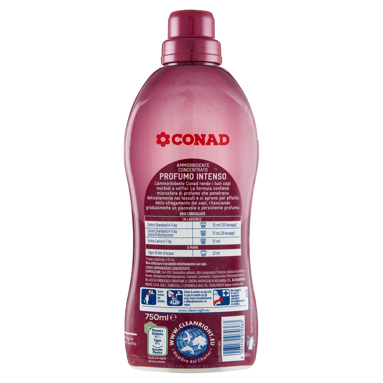 CONAD Ammorbidente Concentrato Profumo Intenso Frutti Rossi e Patchouli 750 ml