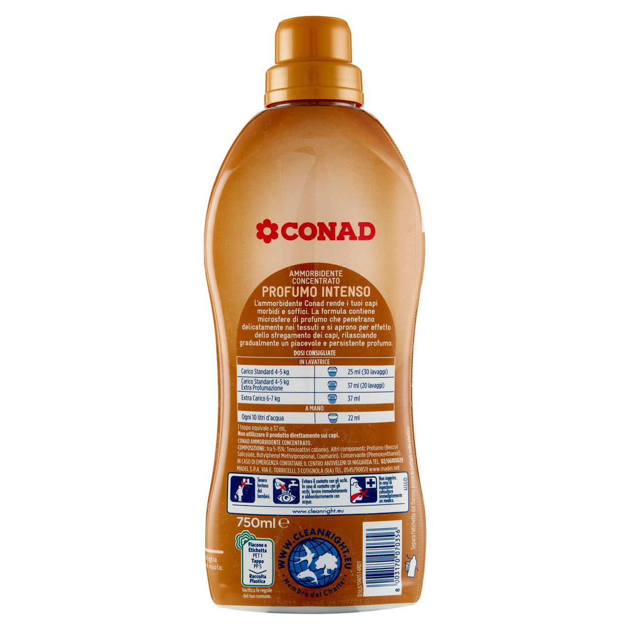 CONAD Ammorbidente Concentrato Profumo Intenso Vaniglia e Fiori Bianchi 750 ml