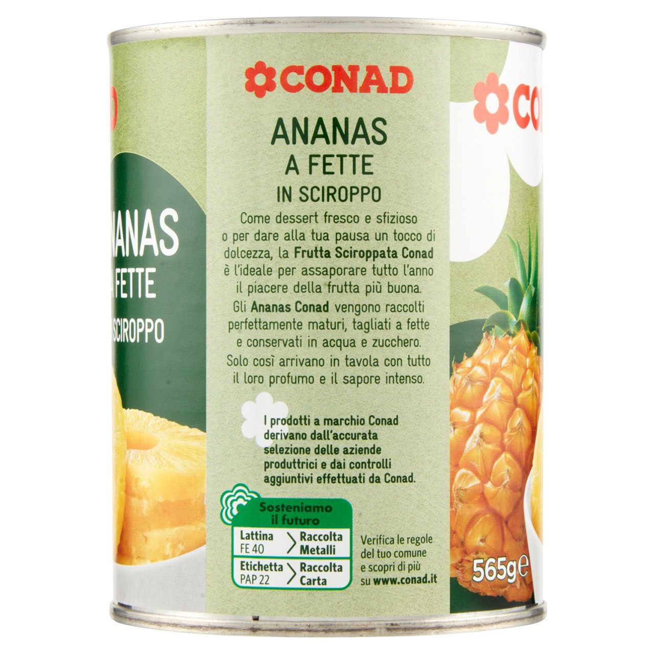 Ananas a Fette in Sciroppo 565 g Conad