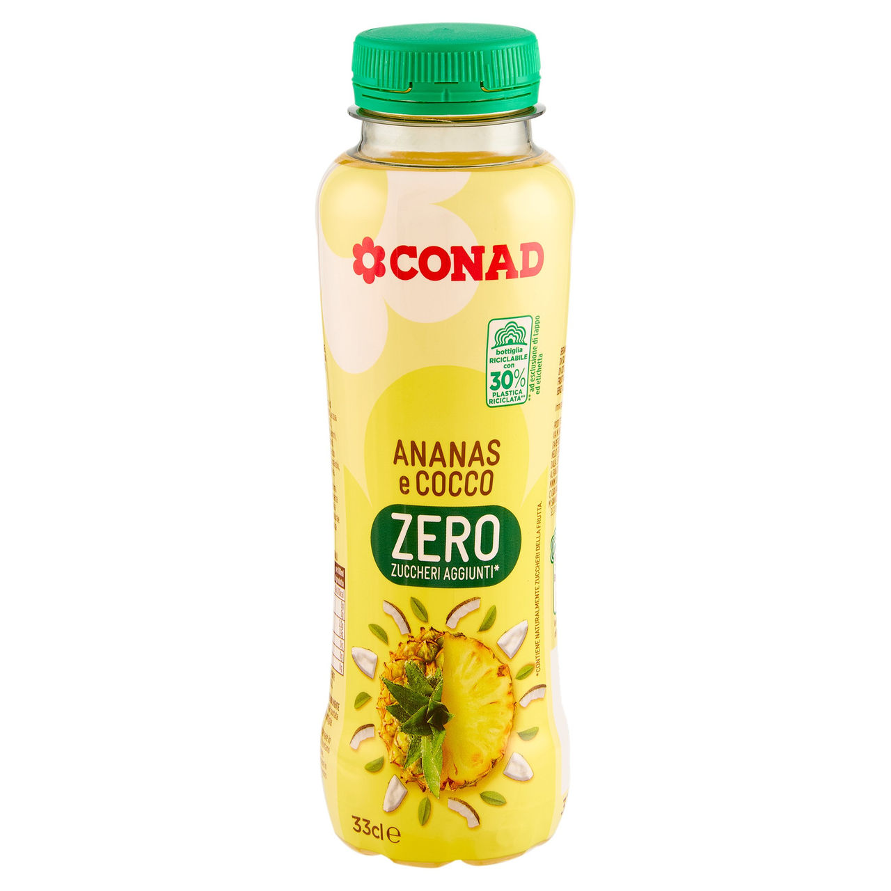 CONAD Ananas e Cocco Zero Zuccheri Aggiunti* 33 cl