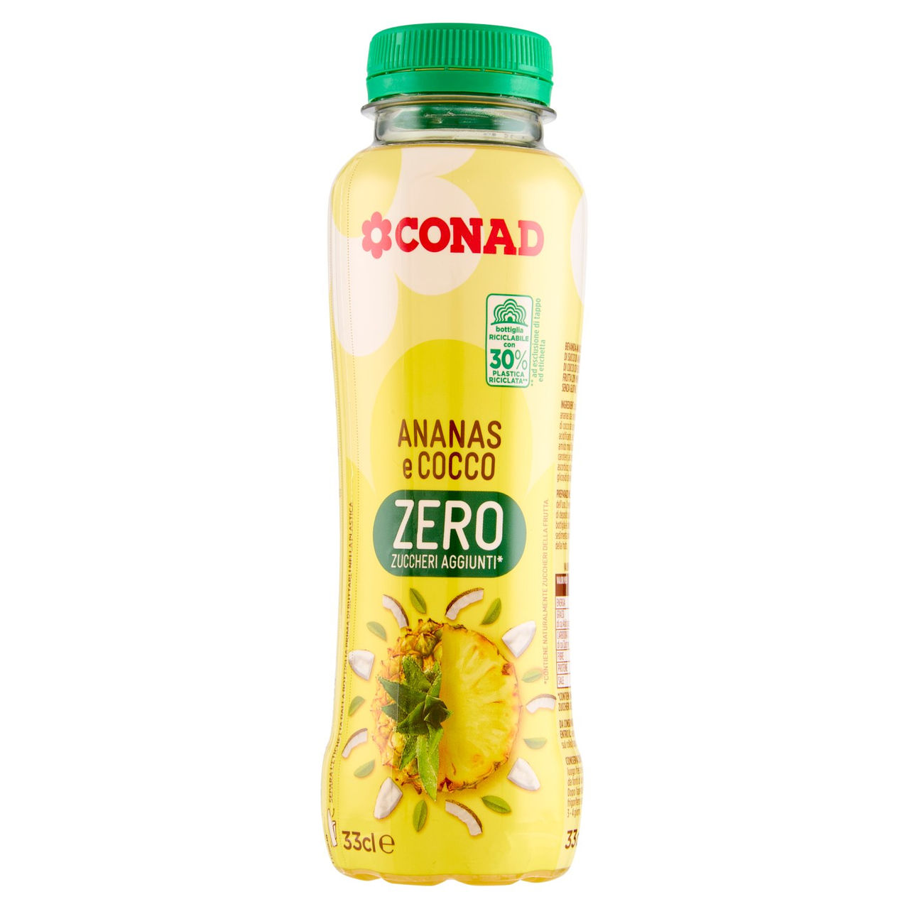 CONAD Ananas e Cocco Zero Zuccheri Aggiunti* 33 cl
