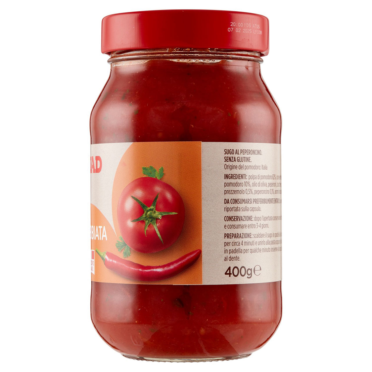 Sugo Arrabbiata 400 g Conad in vendita online