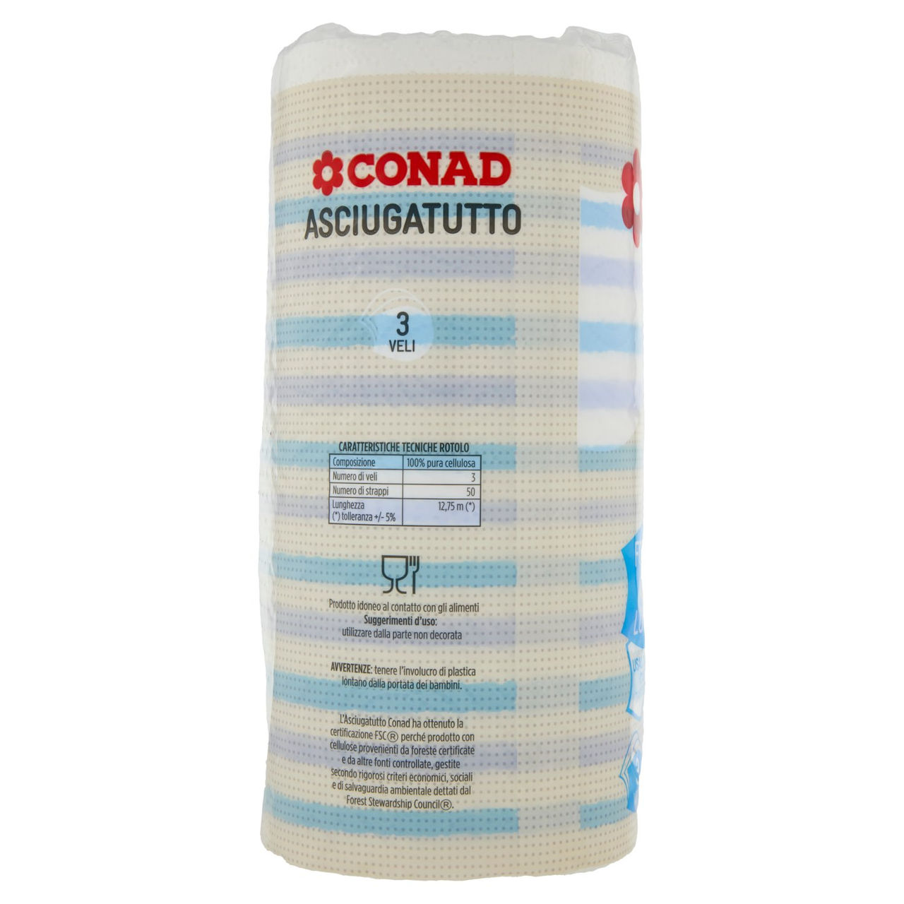 CONAD Asciugatutto Ultra Assorbente 3 Veli 3 Rotoli