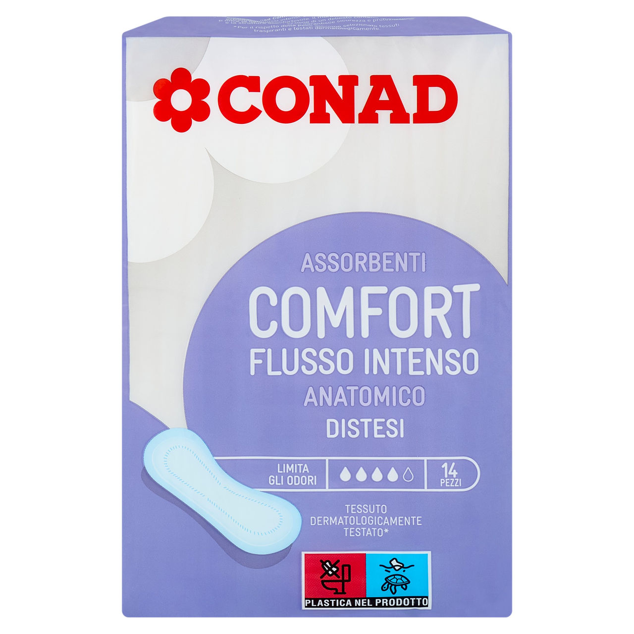 CONAD Assorbenti Comfort Flusso Intenso Anatomico Distesi 14 pz