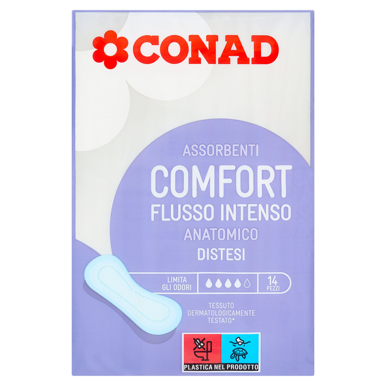 CONAD Assorbenti Comfort Flusso Intenso Anatomico Distesi 14 pz