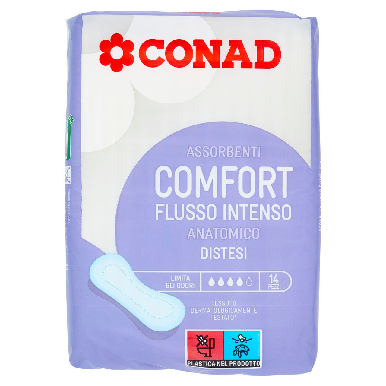 CONAD Assorbenti Comfort Flusso Intenso Anatomico Distesi 14 pz