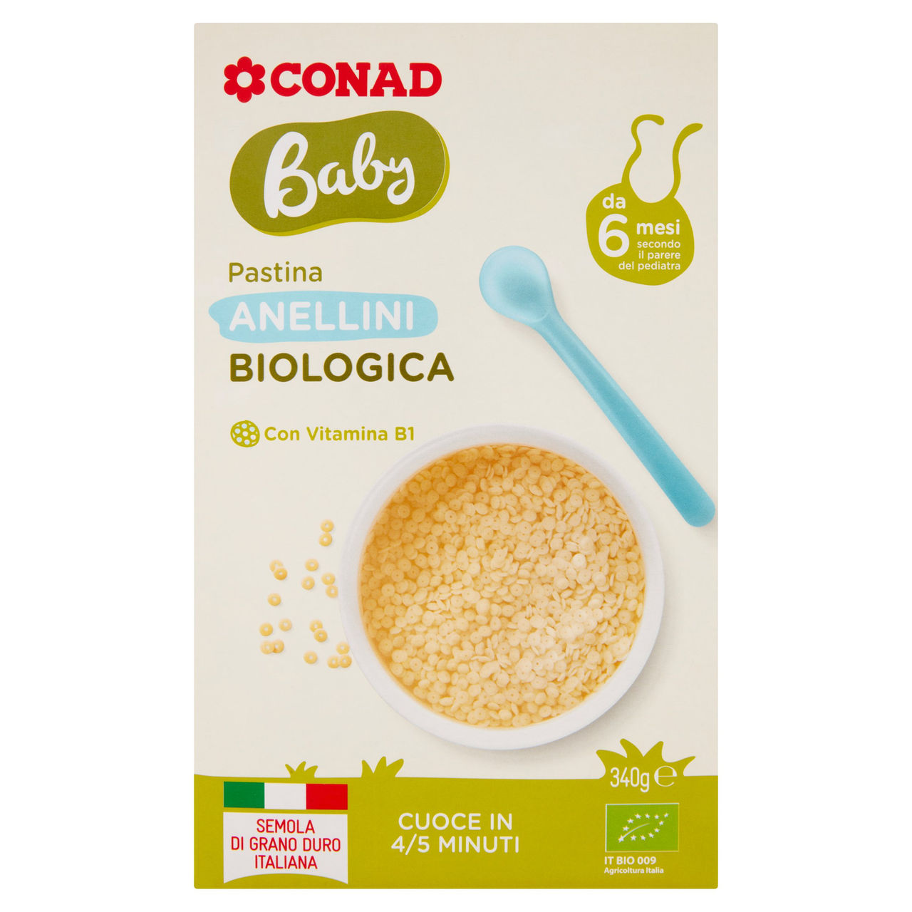 Baby Anellini Pastina Biologica 340 g Conad