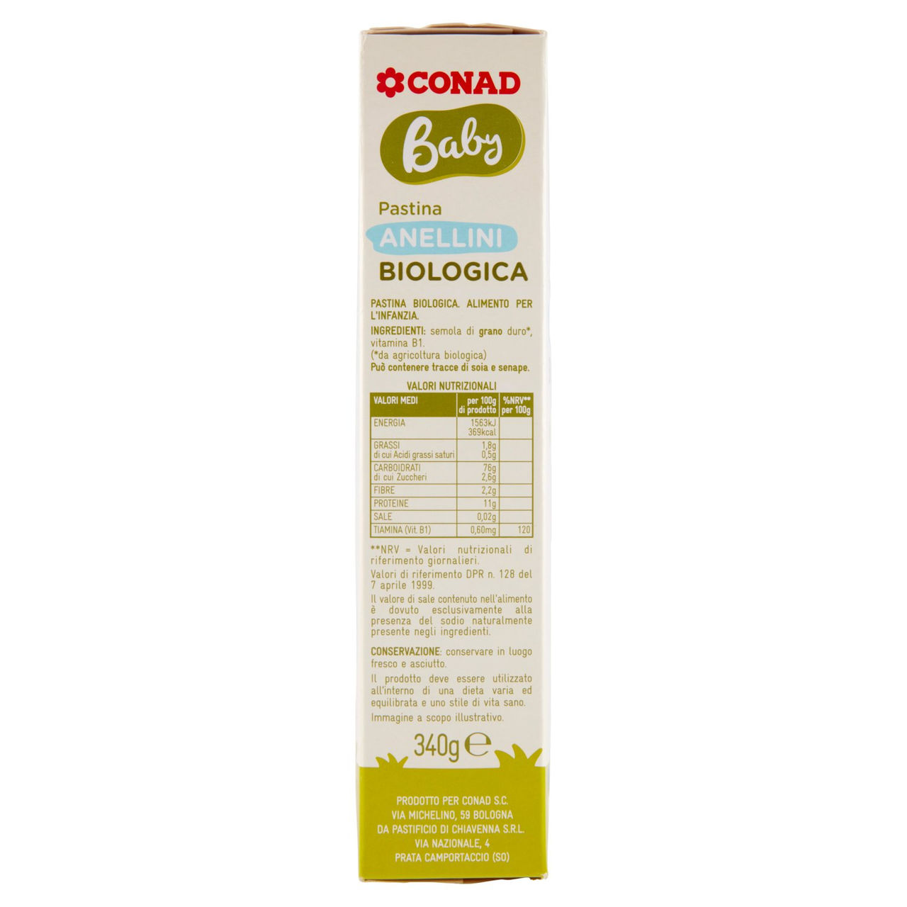 Baby Anellini Pastina Biologica 340 g Conad