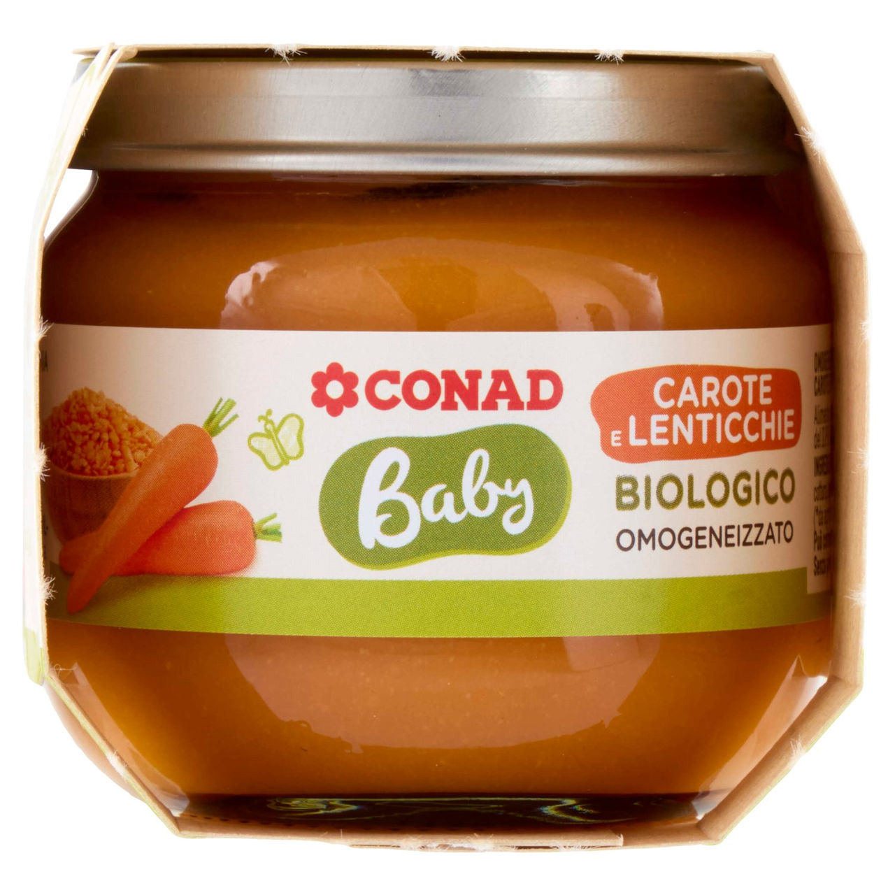 Conad Baby Carote e Lenticchie Biologico Omogeneizzato 2 x 80 g
