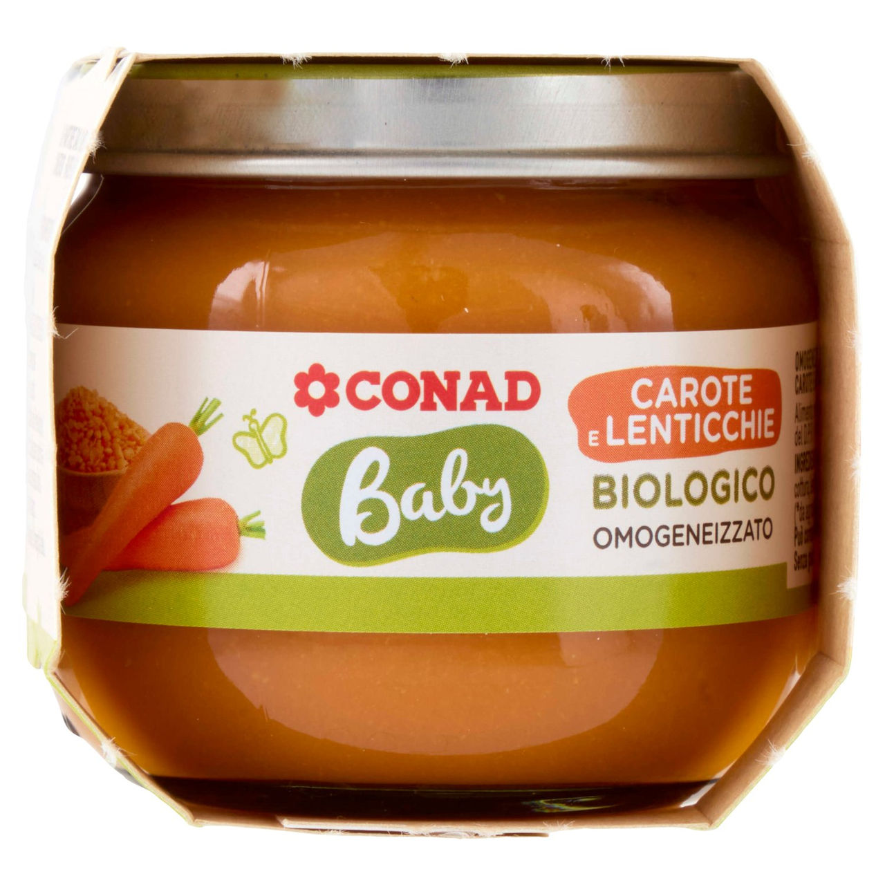 Conad Baby Carote e Lenticchie Biologico Omogeneizzato 2 x 80 g