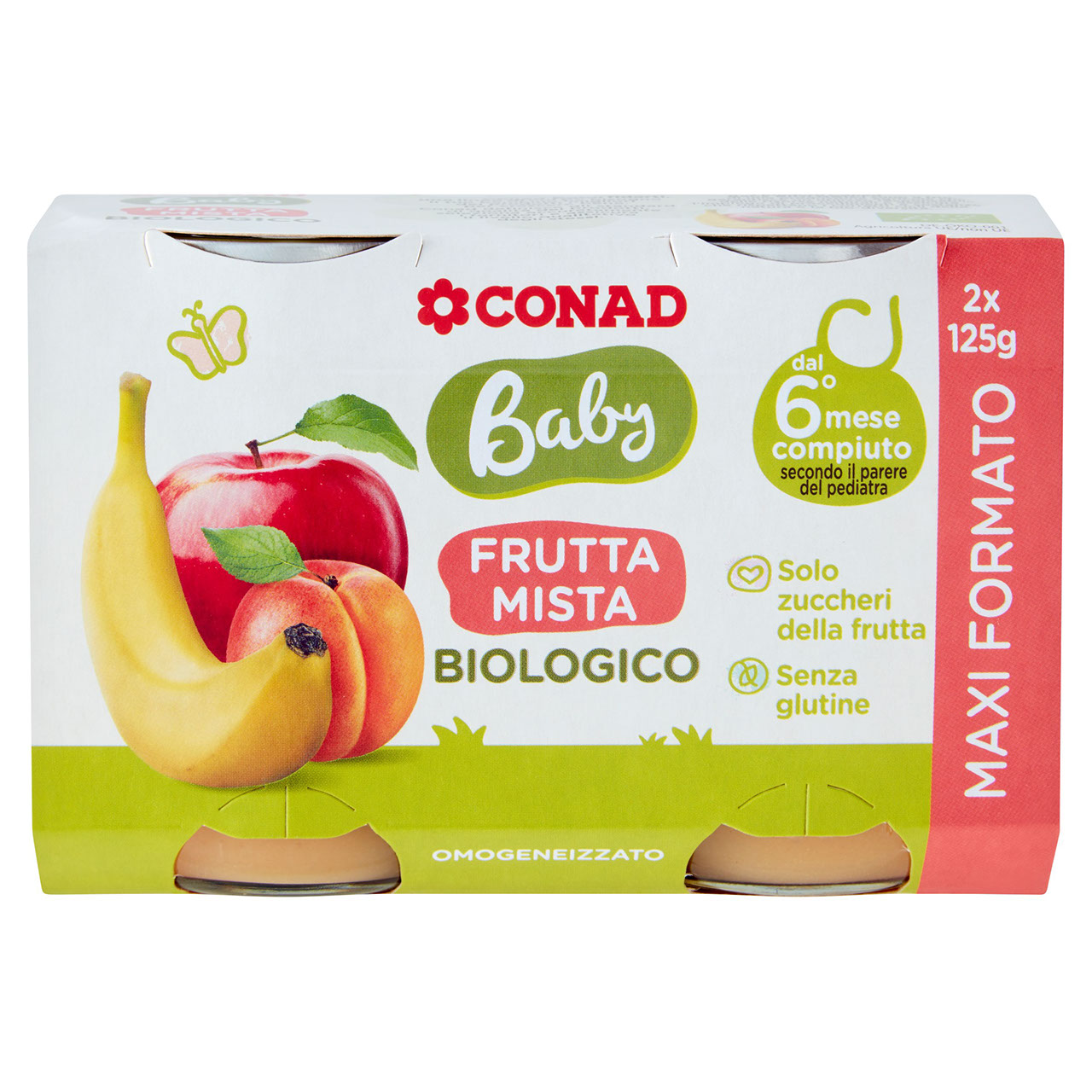 Baby Frutta Mista Biologico Omogeneizzato 2x125g