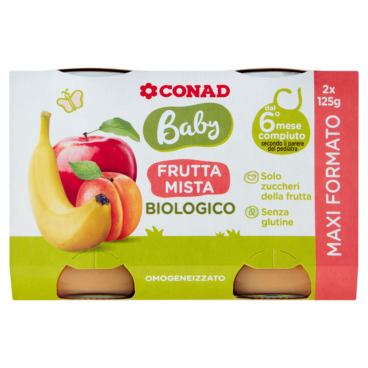 Baby Frutta Mista Biologico Omogeneizzato 2x125g