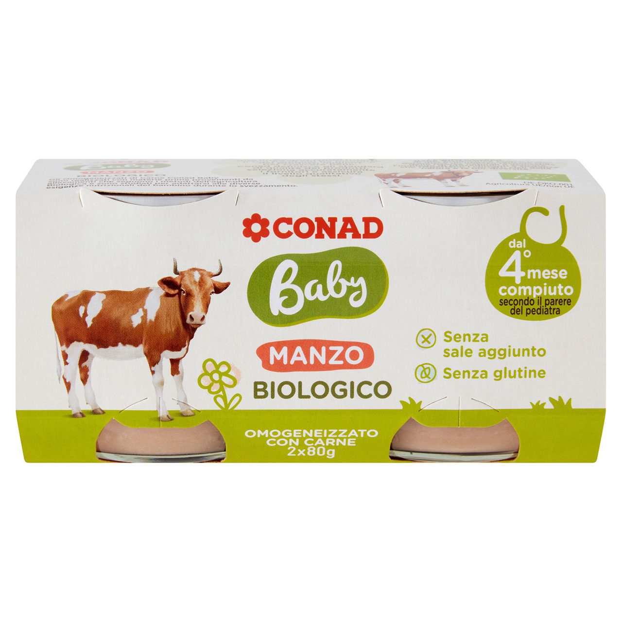 Omogeneizzato Bio con Carne di Manzo 2x80 g