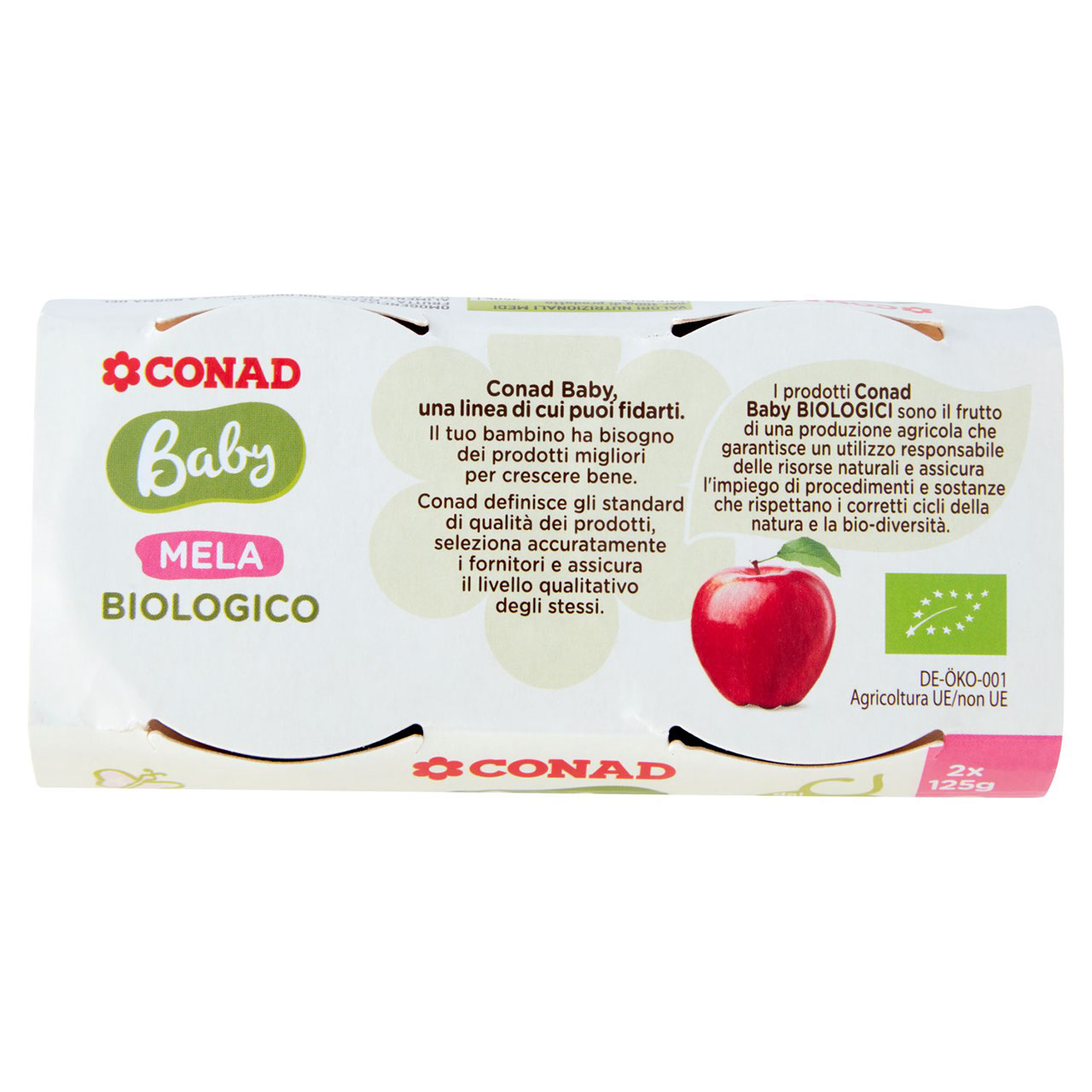 Omogeneizzato Biologico alla Mela 2 x 125 g Conad