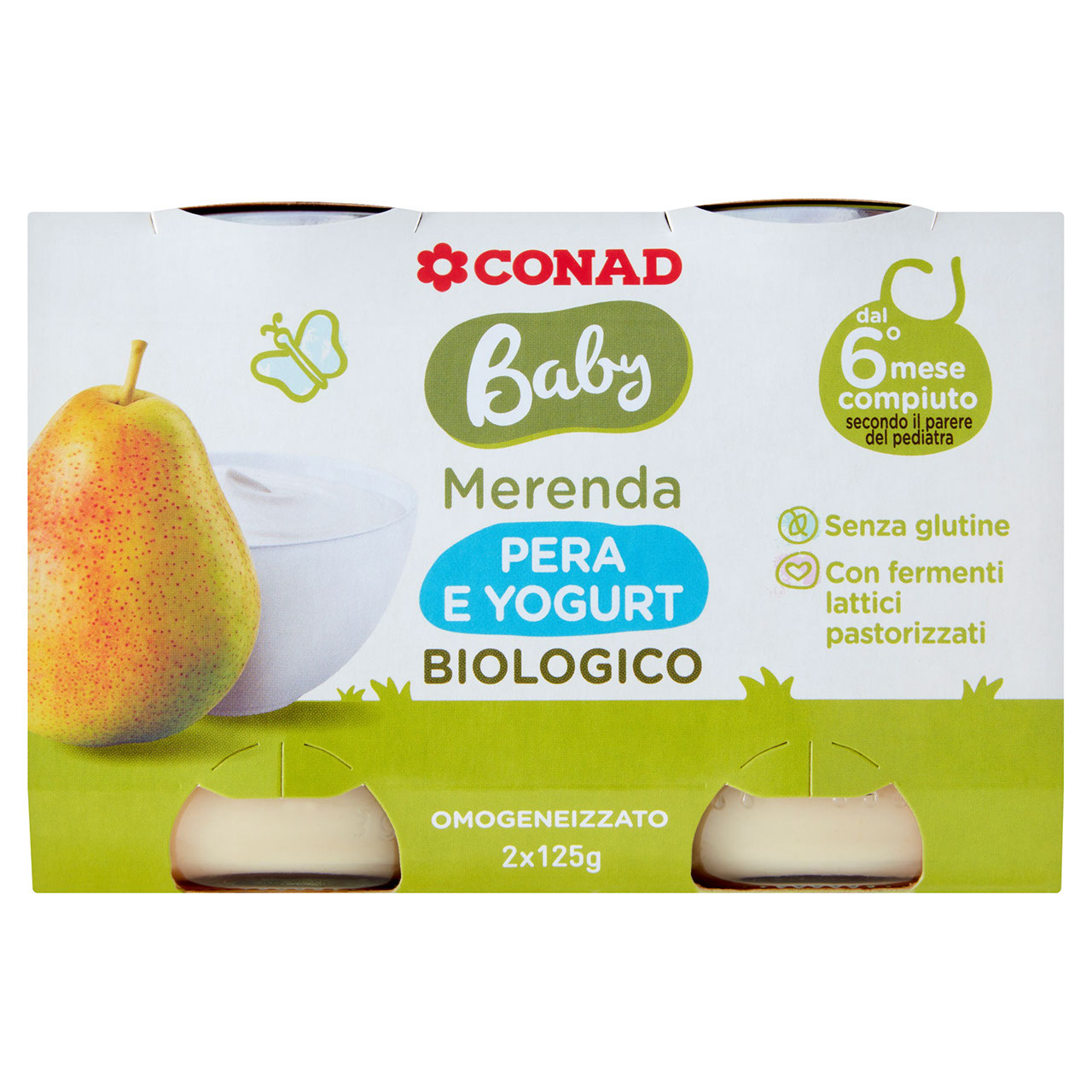 Baby Merenda Pera e Yogurt Biologico Conad