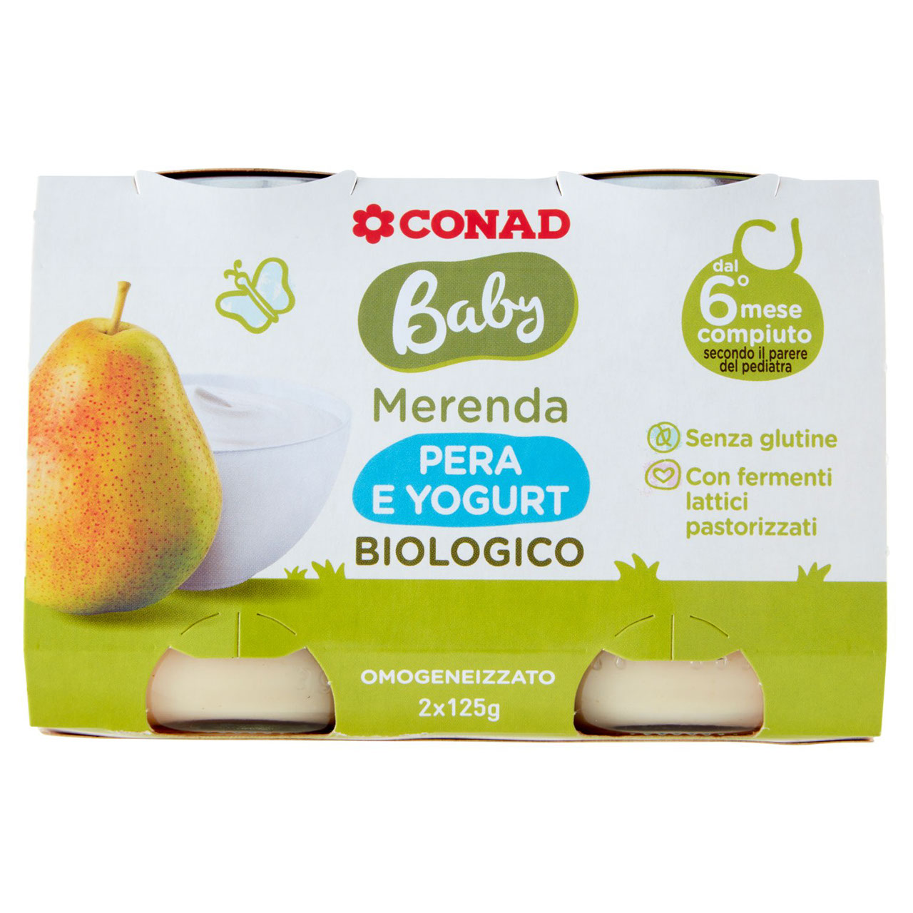 Baby Merenda Pera e Yogurt Biologico Conad