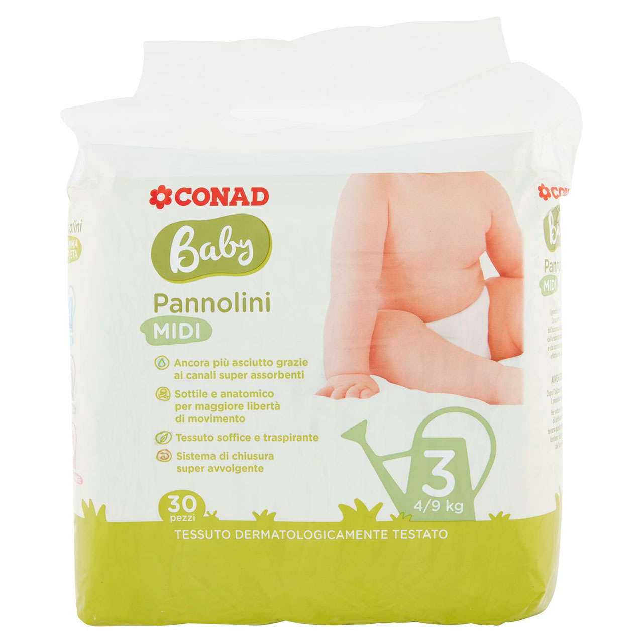 Pannolini Midi 4-9 kg taglia 3 30 pz Conad online