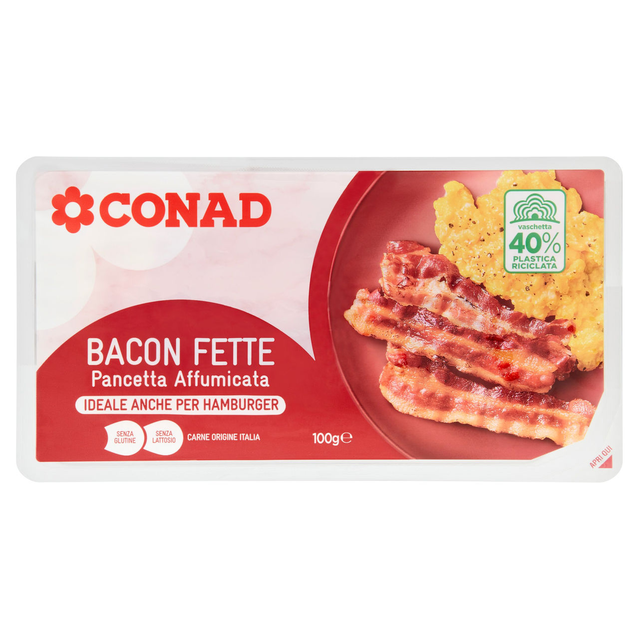 Bacon Fette Pancetta Affumicata 100 g Conad