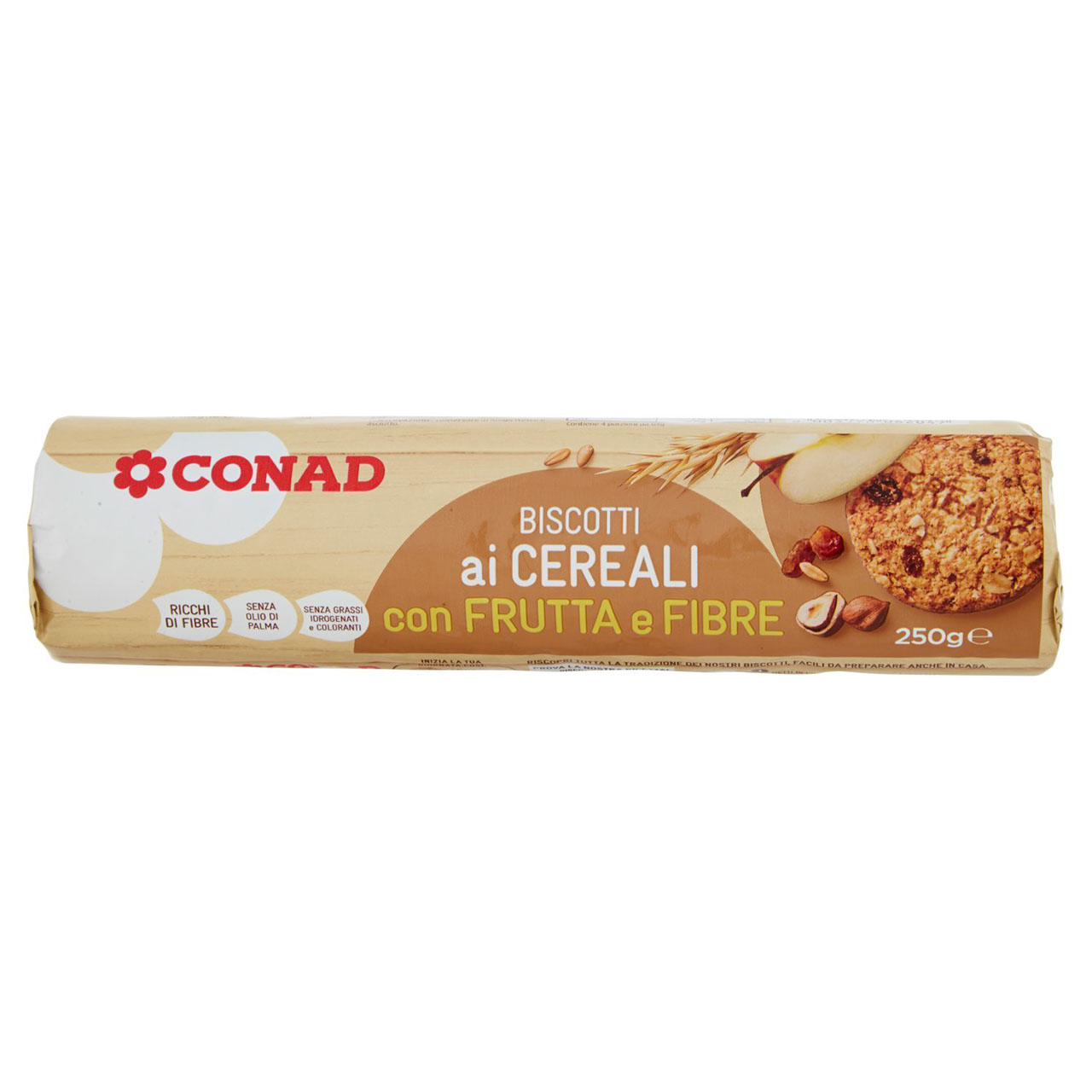 Biscotti ai cereali, frutta e fibre g 250 Conad