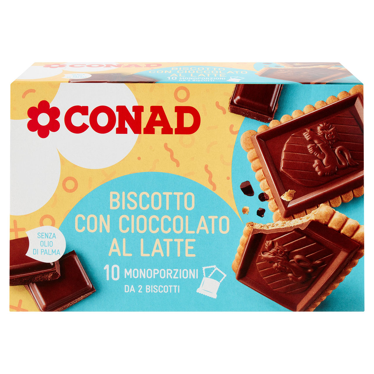 Biscotto con Cioccolato al Latte 10 x 25 g Conad