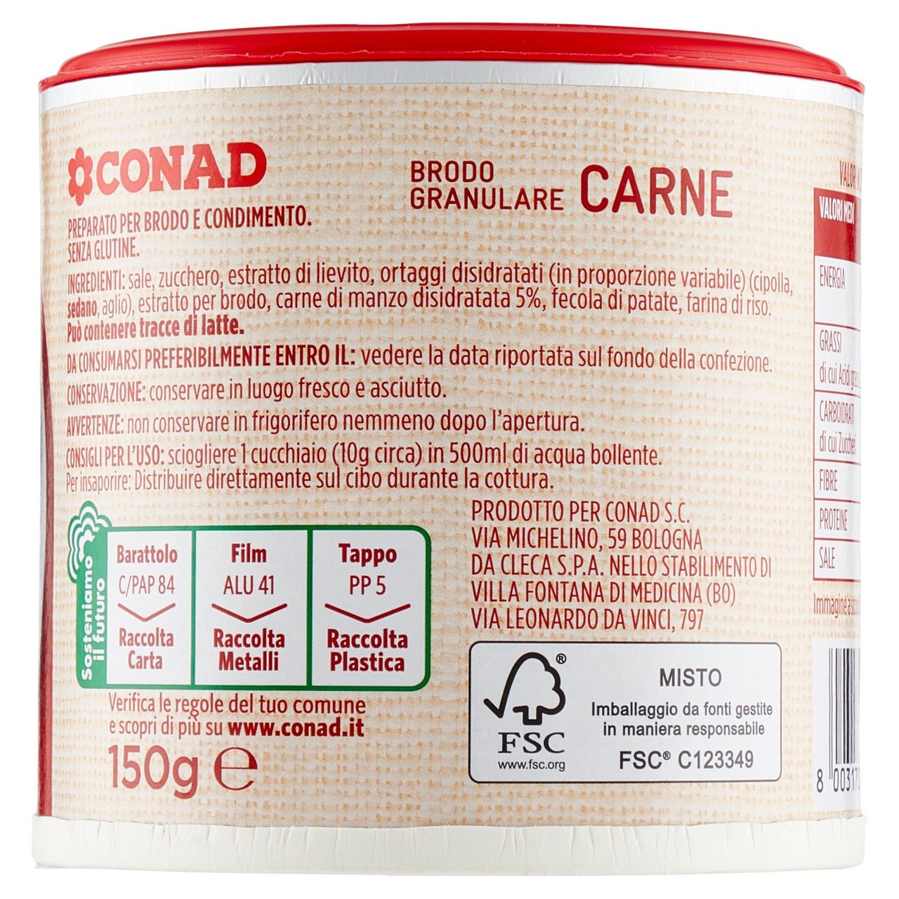 Brodo Granulare di Carne 150g Conad vendita online