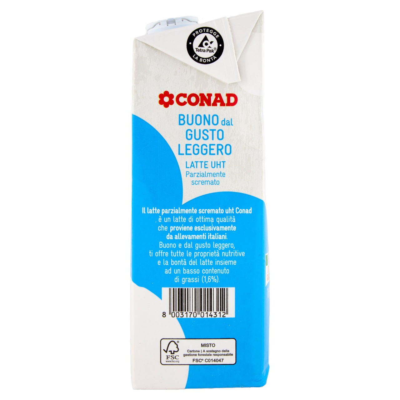 Latte Parzialmente Scremato UHT Leggero 1 l Conad