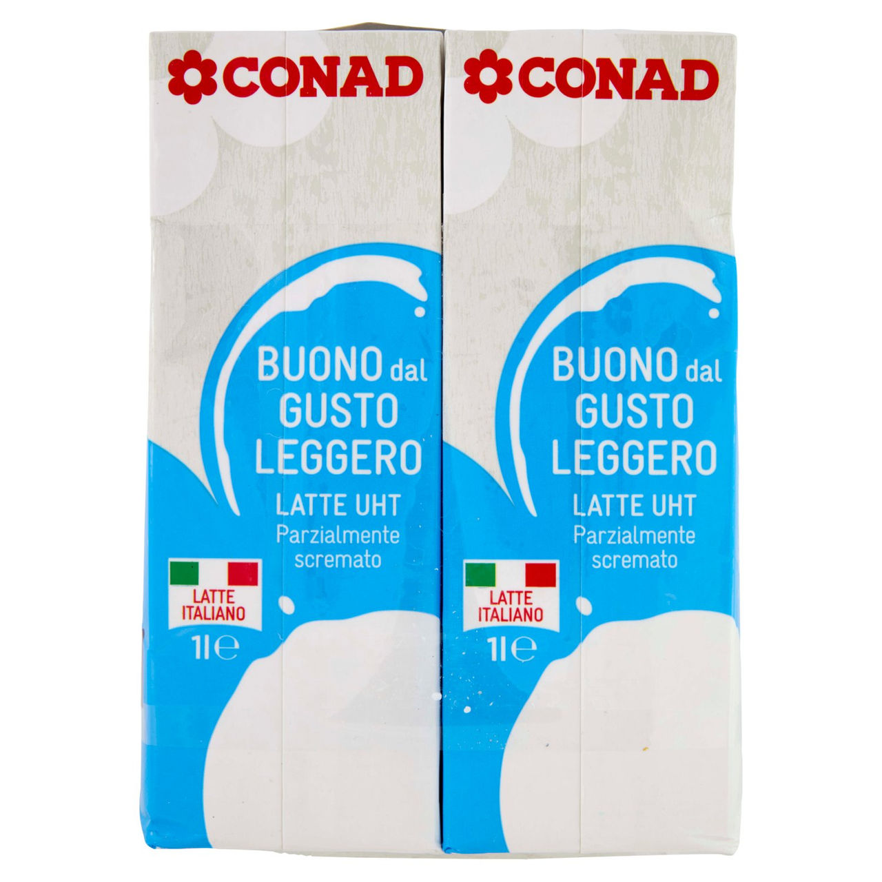 CONAD Buono dal Gusto Leggero Latte UHT Parzialmente scremato 4 x 1 l