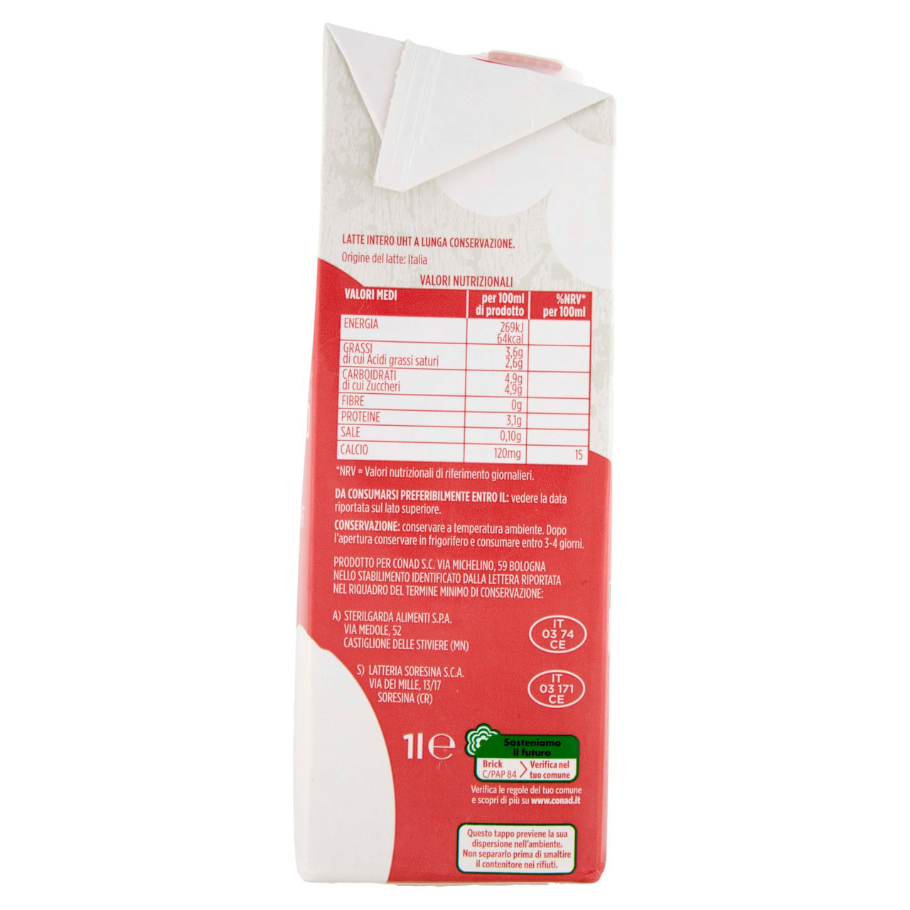 Latte UHT Intero Buono e Gustoso 1 l Conad