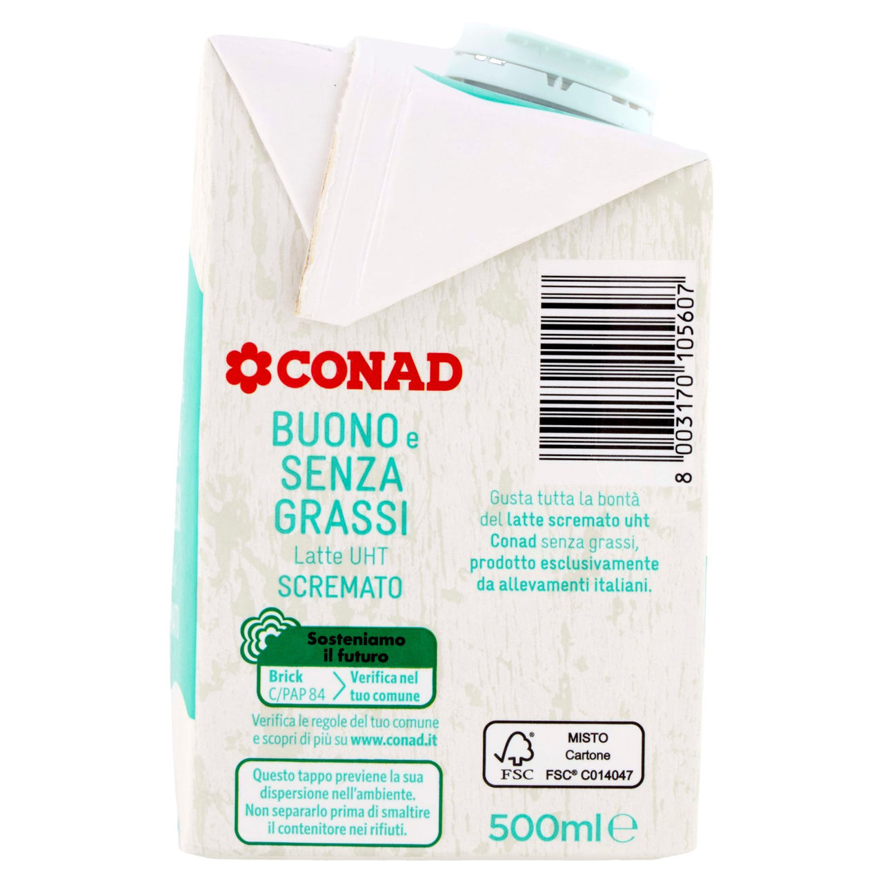 CONAD Buono e Senza Grassi Latte UHT Scremato 500 ml