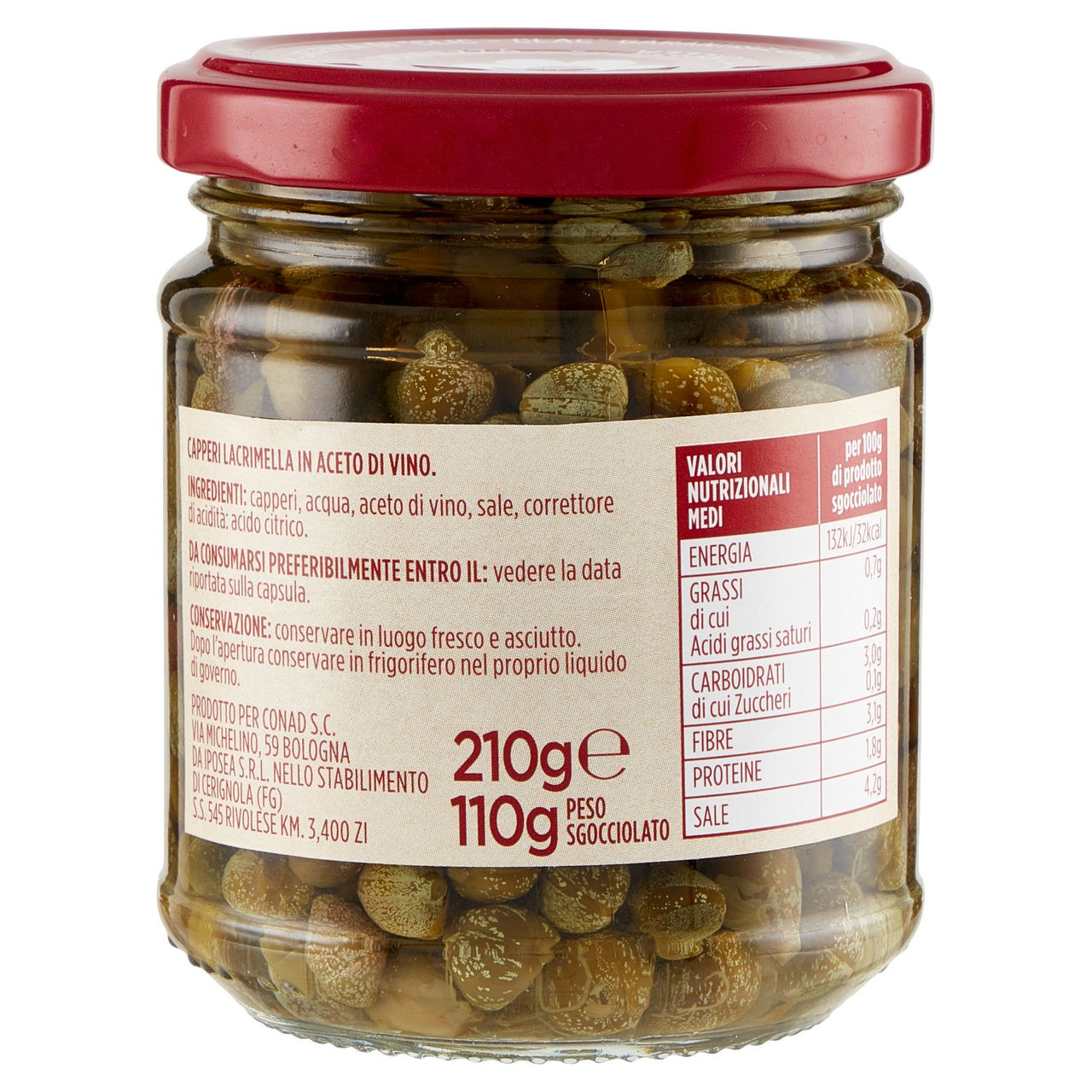 Capperi Lacrimella Sottaceto 210 g Conad