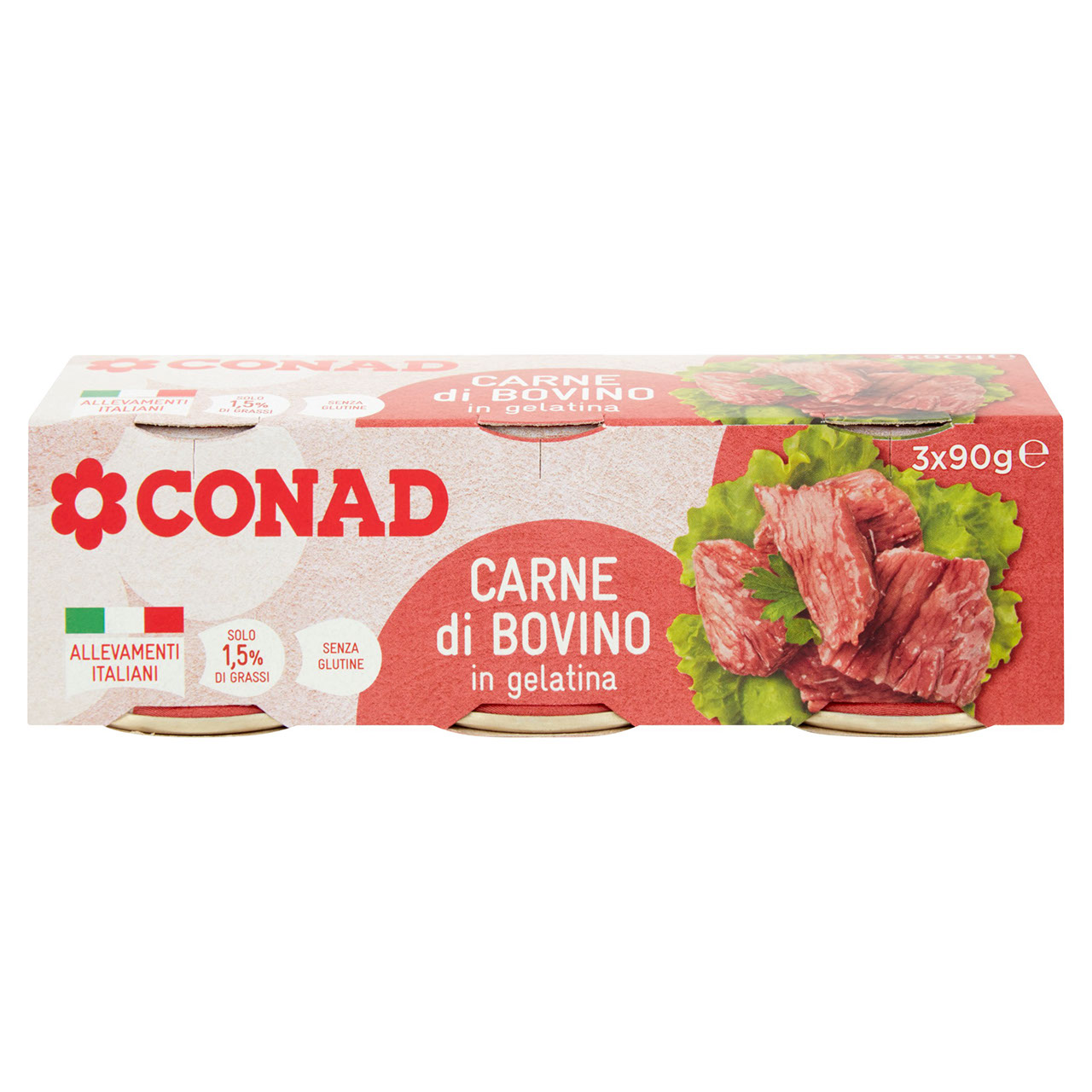 Carne di Bovino in gelatina 3 x 90 g Conad