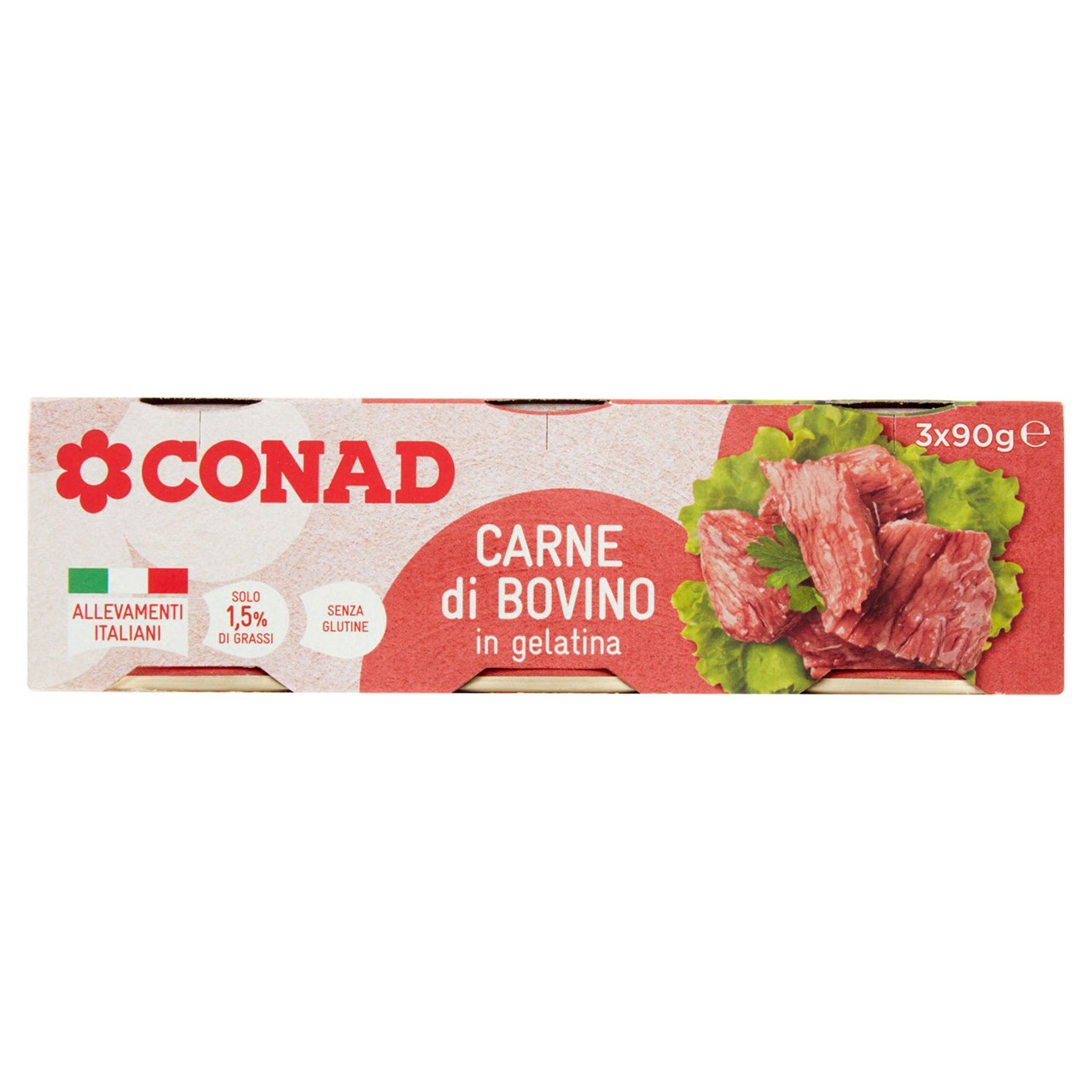 Carne di Bovino in gelatina 3 x 90 g Conad