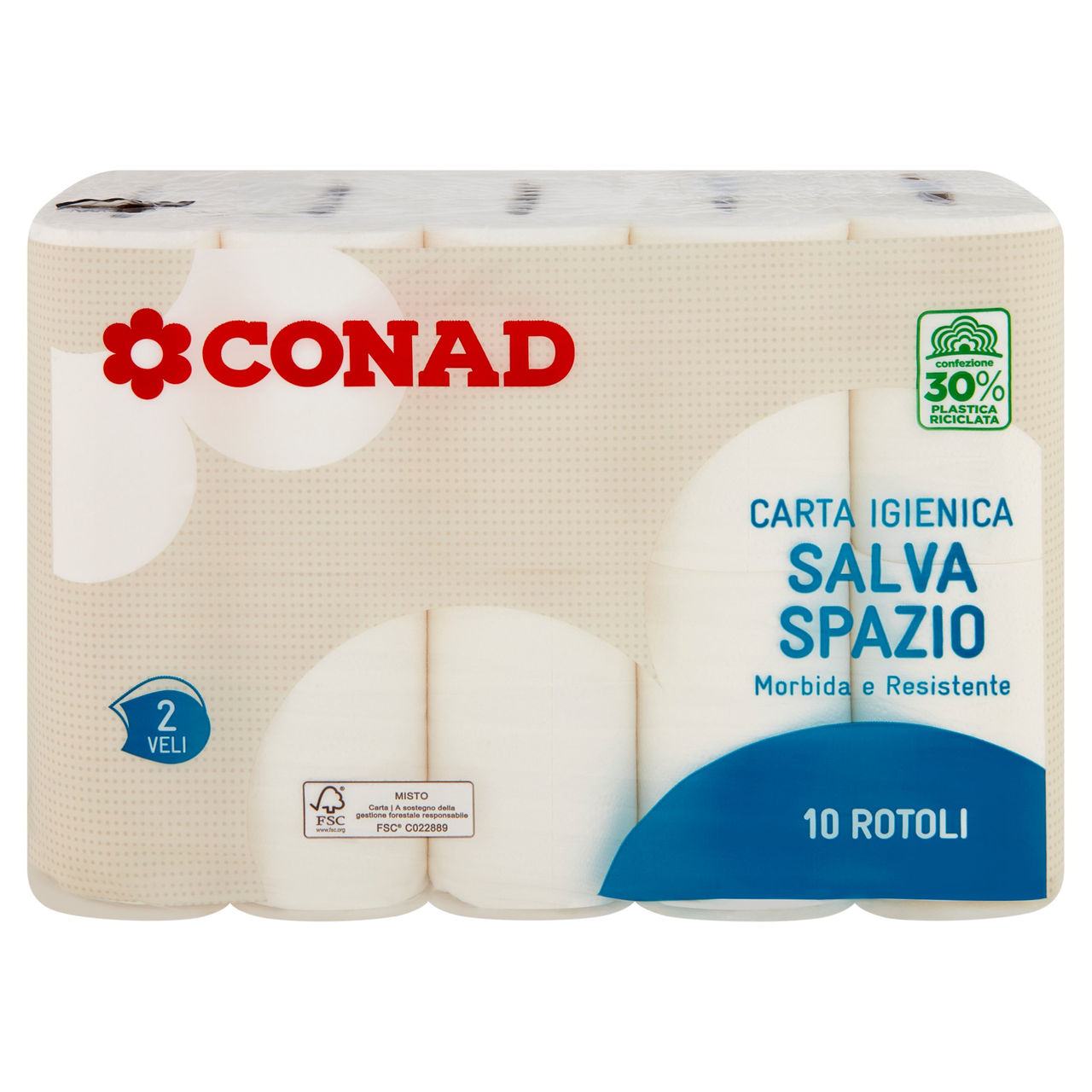 Carta Igienica Salva Spazio 2 Veli 10 Rotoli Conad