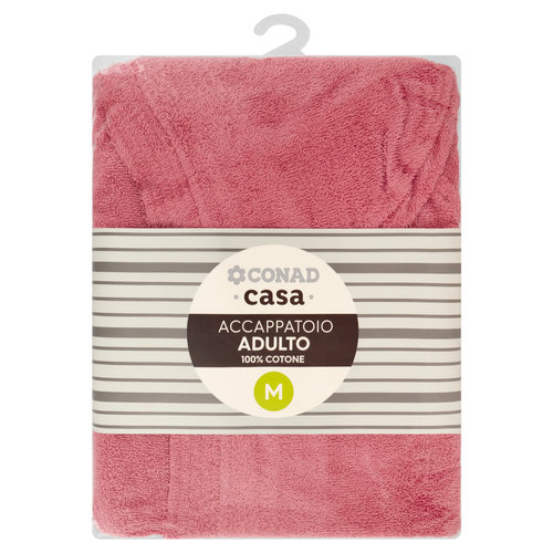 CONAD casa Accappatoio Adulto 100% Cotone M Rosa Antico