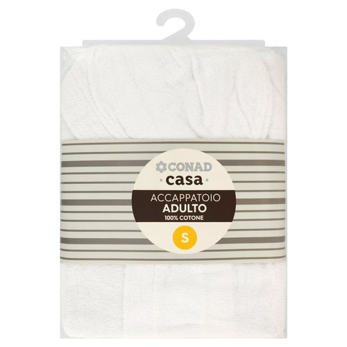 CONAD casa Accappatoio Adulto 100% Cotone S Bianco