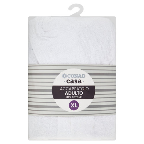 CONAD casa Accappatoio Adulto 100% Cotone XL Bianco