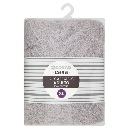 CONAD casa Accappatoio Adulto 100% Cotone XL Grigio