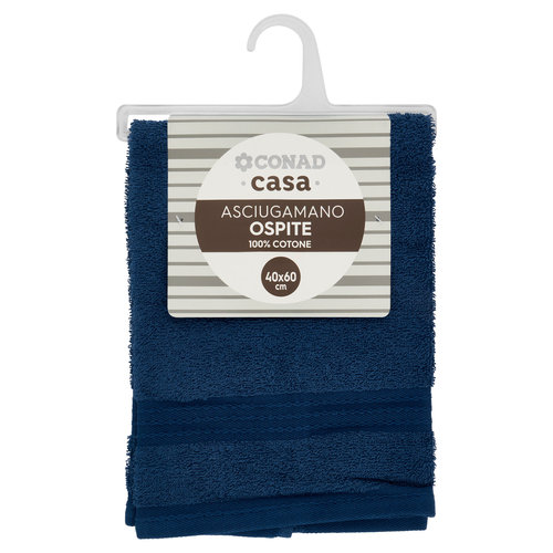 CONAD casa Asciugamano Ospite 100% Cotone 40x60 cm Blu Scuro