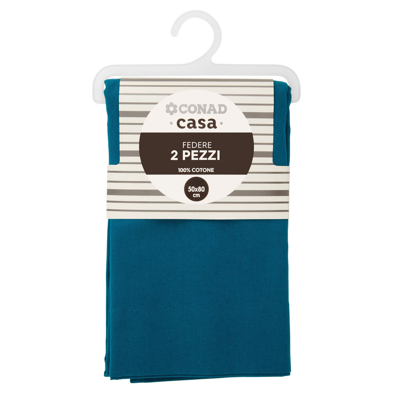 CONAD casa Federe 100% Cotone 50x80 cm Ottanio 2 pz