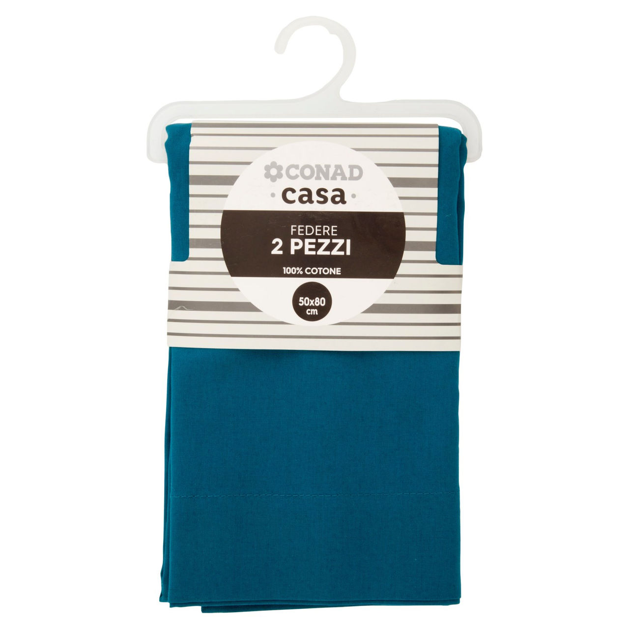 CONAD casa Federe 100% Cotone 50x80 cm Ottanio 2 pz