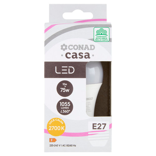 CONAD casa Led 10W 1055 Lumen E27 Luce Calda