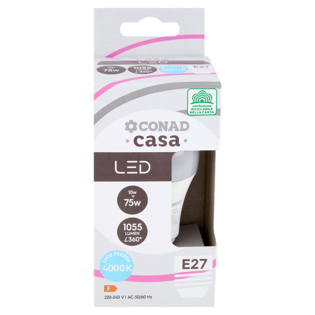 CONAD casa Led 10W 1055 Lumen E27 Luce Fredda