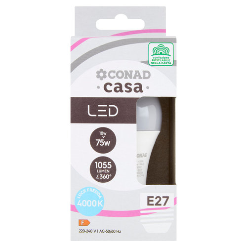 CONAD casa Led 10W 1055 Lumen E27 Luce Fredda