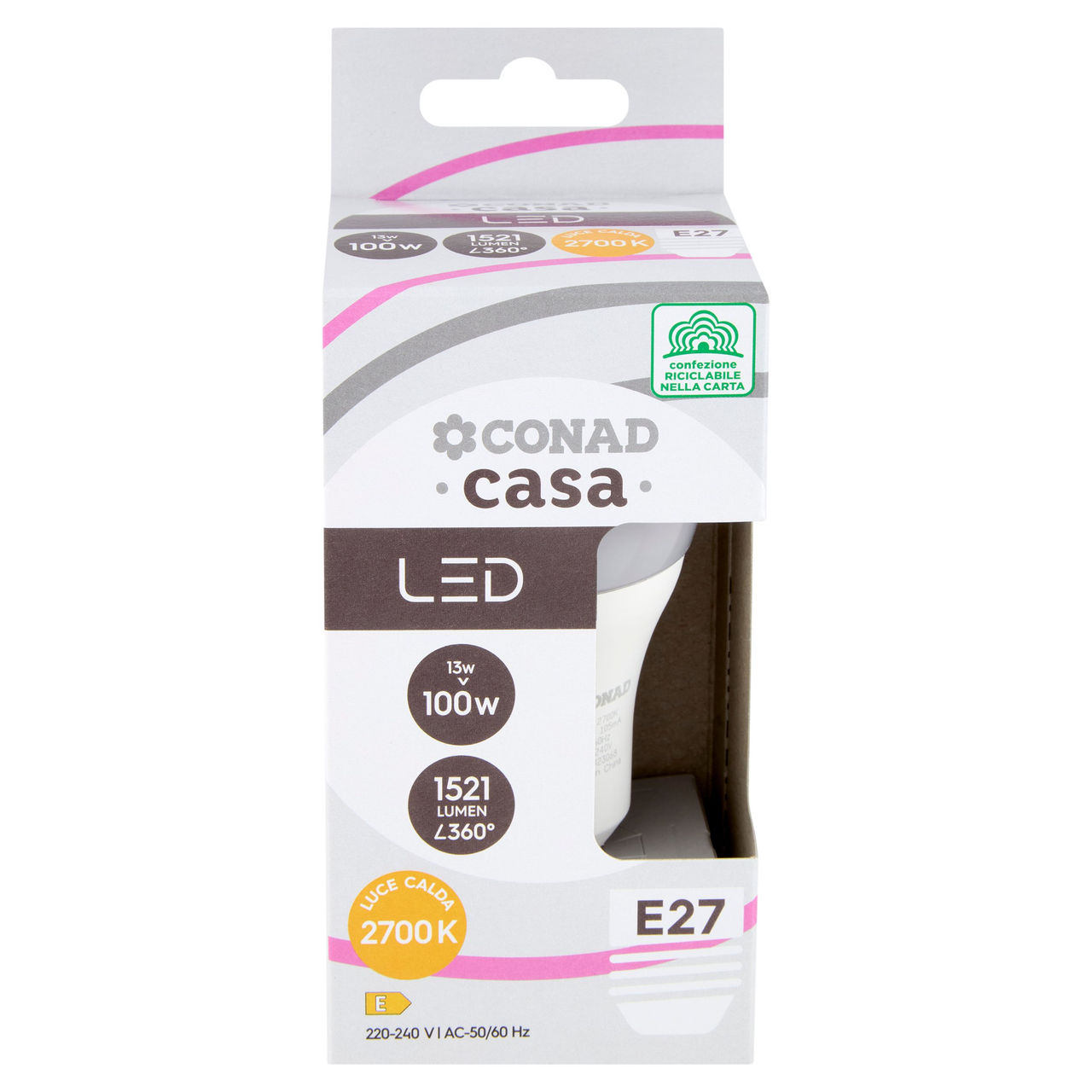 CONAD casa Led 13W 1521 Lumen E27 Luce Calda