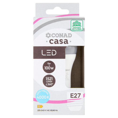 CONAD casa Led 13W 1521 Lumen E27 Luce Fredda