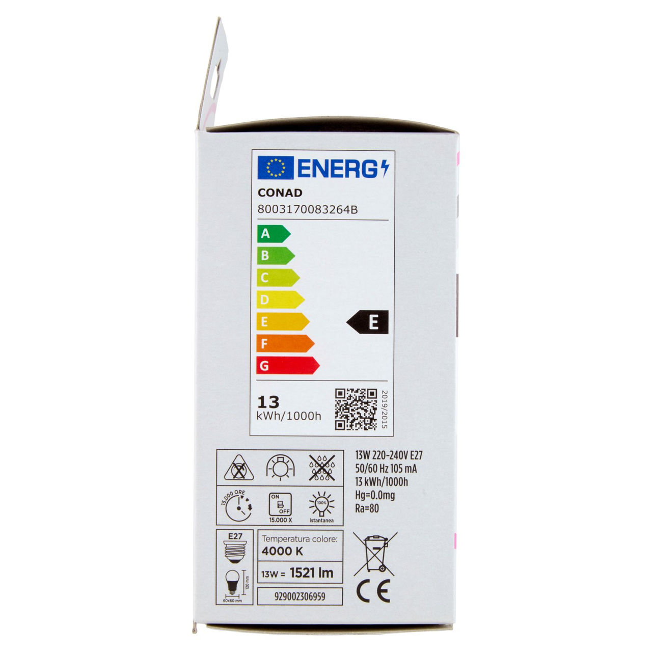 CONAD casa Led 13W 1521 Lumen E27 Luce Fredda